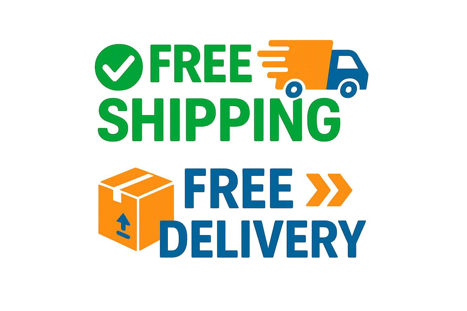 free shipping and free delivery logo
