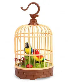 Talking Bird Toy in Cage with Recording Function Dancing Wings Light Sound Rechargeable Musical Toy for Kids